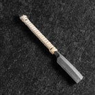 Rasoir/Kamisori Blue Steel #2 Kurouchi Manche Corde Blanche 50mm avec Boîte en Bois-[Musashi]-[Couteaux de cuisine japonais]