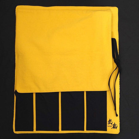 Rouleau à Couteaux de Cuisine Style Japonais Musashi Koi-Noir 4 Pochettes Fait Main-[Musashi]-[Couteaux de cuisine japonais]