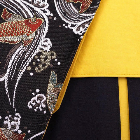 Rouleau à Couteaux de Cuisine Style Japonais Musashi Koi-Noir 4 Pochettes Fait Main-[Musashi]-[Couteaux de cuisine japonais]
