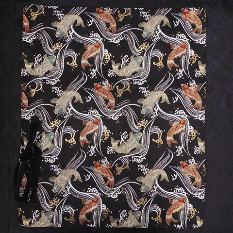 Rouleau à Couteaux de Cuisine Style Japonais Musashi Koi-Noir 4 Pochettes Fait Main-[Musashi]-[Couteaux de cuisine japonais]