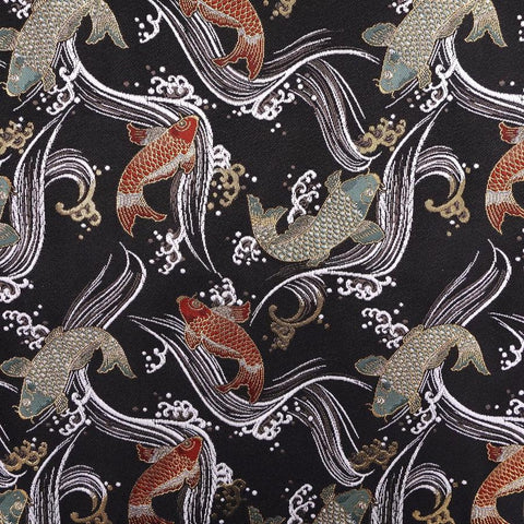 Rouleau à Couteaux de Cuisine Style Japonais Musashi Koi-Noir 4 Pochettes Fait Main-[Musashi]-[Couteaux de cuisine japonais]
