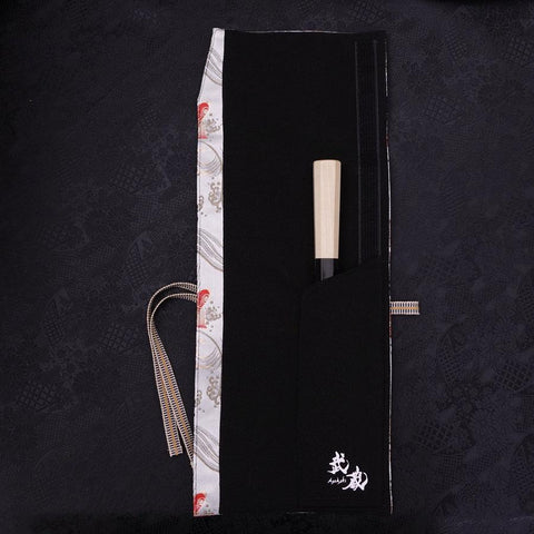 Rouleau pour Couteaux de Cuisine Style Japonais Musashi Koi Blanc 1 Poche Fait Main-[Musashi]-[Couteaux de cuisine japonais]