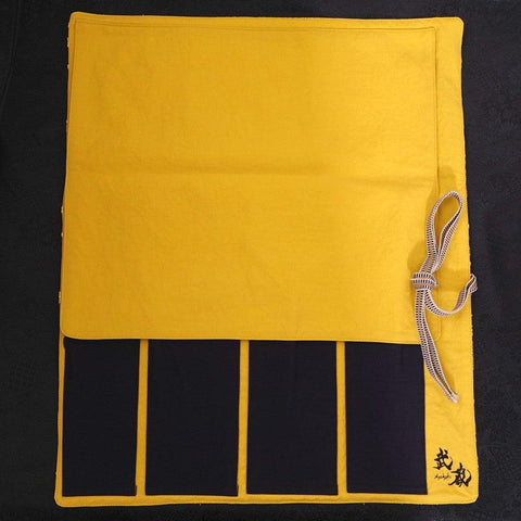 Rouleau pour Couteaux de Cuisine Style Japonais Musashi Koi-Blanc 4 Pochettes Fait Main-[Musashi]-[Couteaux de cuisine japonais]