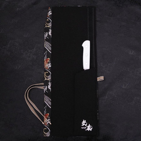 Rouleau pour Couteaux de Cuisine Style Japonais Musashi Noir Koi 1 Pochette Fait Main-[Musashi]-[Couteaux de cuisine japonais]