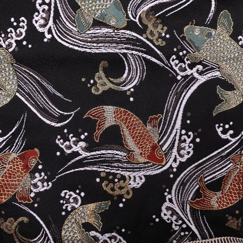 Rouleau pour Couteaux de Cuisine Style Japonais Musashi Noir Koi 1 Pochette Fait Main-[Musashi]-[Couteaux de cuisine japonais]