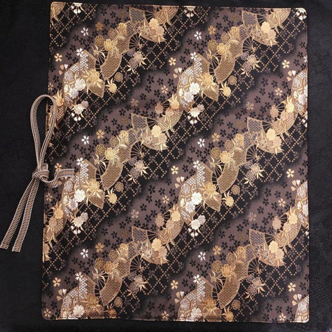 Rouleau pour Couteaux de Cuisine Style Japonais Musashi Or Sakura & Éventail 4 Pochettes Fait Main-[Musashi]-[Couteaux de cuisine japonais]
