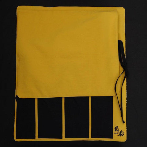 Rouleau pour Couteaux de Cuisine Style Japonais Musashi Phénix Noir 4 Poches Fait Main-[Musashi]-[Couteaux de cuisine japonais]