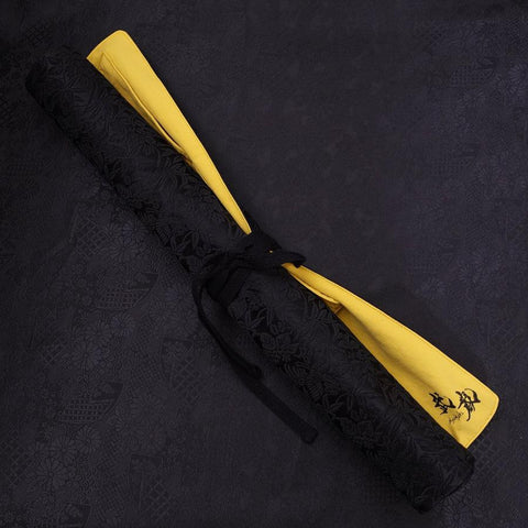 Rouleau pour Couteaux de Cuisine Style Japonais Musashi Phénix Noir 4 Poches Fait Main-[Musashi]-[Couteaux de cuisine japonais]