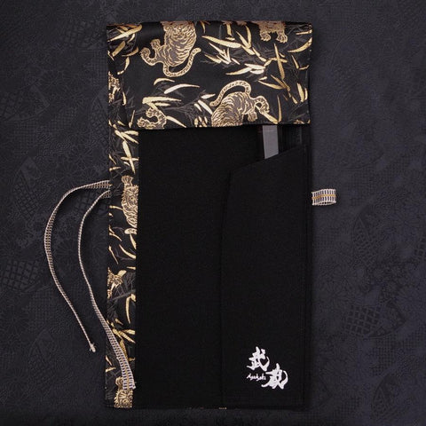 Rouleau pour Couteaux de Cuisine Style Japonais Musashi Tora (Tigre) 1 Pochette Fait Main-[Musashi]-[Couteaux de cuisine japonais]