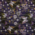 Rouleau pour Couteaux de Cuisine Style Japonais Musashi Violet et Or Papillon&Sakura 4 Poches Fait Main-[Musashi]-[Couteaux de cuisine japonais]