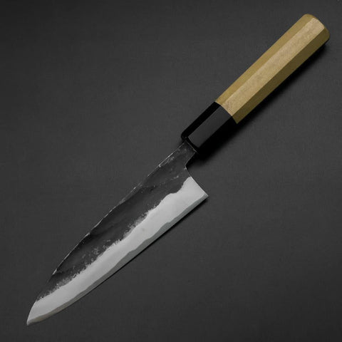 Sabaki Blue Steel #1 Kurouchi Manche en Buffle et Magnolia 150mm-[Musashi]-[Couteaux de cuisine japonais]