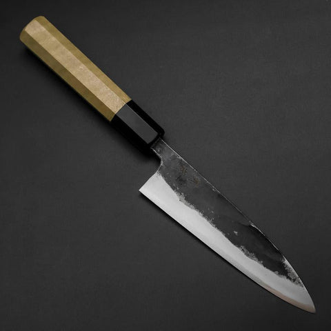 Sabaki Blue Steel #1 Kurouchi Manche en Buffle et Magnolia 150mm-[Musashi]-[Couteaux de cuisine japonais]