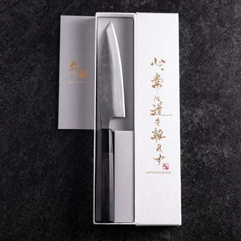 Sabaki White Steel #2 Kurouchi Manche en Buffle et Ébène 140mm-[Musashi]-[Couteaux de cuisine japonais]