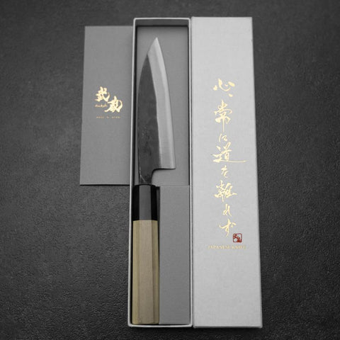 Sabaki White Steel #2 Kurouchi Manche en Buffle et Magnolia 140mm-[Musashi]-[Couteaux de cuisine japonais]