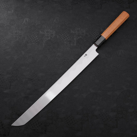Sakimaru Takohiki Blue Steel #2 Kasumi Manche en Buffle et Bois de Teck 330mm-[Musashi]-[Couteaux de cuisine japonais]