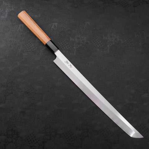 Sakimaru Takohiki Blue Steel #2 Kasumi Manche en Buffle et Bois de Teck 330mm-[Musashi]-[Couteaux de cuisine japonais]