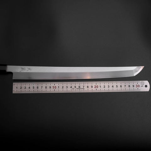 Sakimaru Takohiki Blue Steel #2 Kasumi Manche en Buffle et Ébène 320mm-[Musashi]-[Couteaux de cuisine japonais]
