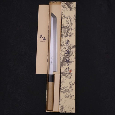 Sakimaru Takohiki Blue Steel #2 Kasumi Manche en Buffle et Magnolia 270mm-[Musashi]-[Couteaux de cuisine japonais]