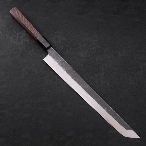 Sakimaru Takohiki Blue steel #2 Kurouchi Manche en Buffle et Bois de Wenge 300mm-[Musashi]-[Couteaux de cuisine japonais]