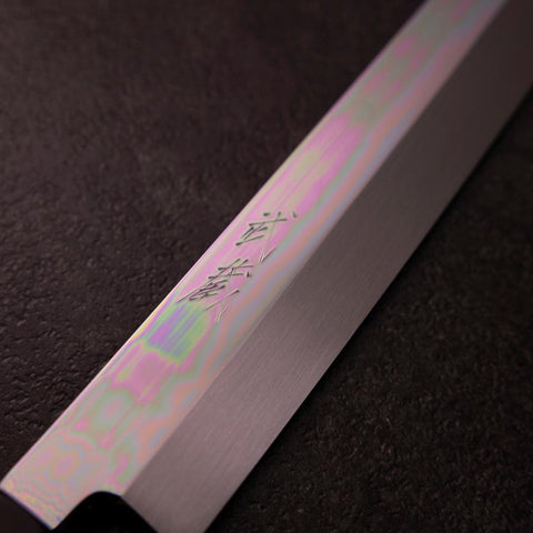 Sakimaru Takohiki White Steel #2 Honyaki Lune-Fuji Eau 270 mm Manche en Buffle et Ébène avec Saya en Magnolia-[Musashi]-[Couteaux de cuisine japonais]