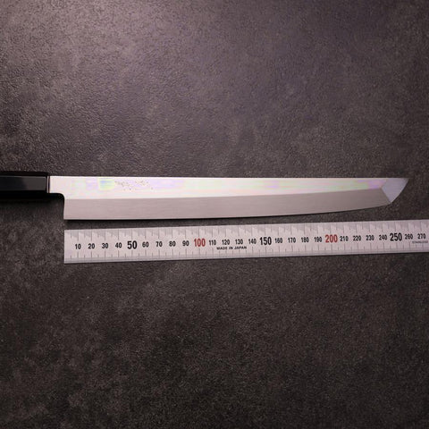 Sakimaru Takohiki White Steel #2 Honyaki Lune-Fuji Eau 270 mm Manche en Buffle et Ébène avec Saya en Magnolia-[Musashi]-[Couteaux de cuisine japonais]