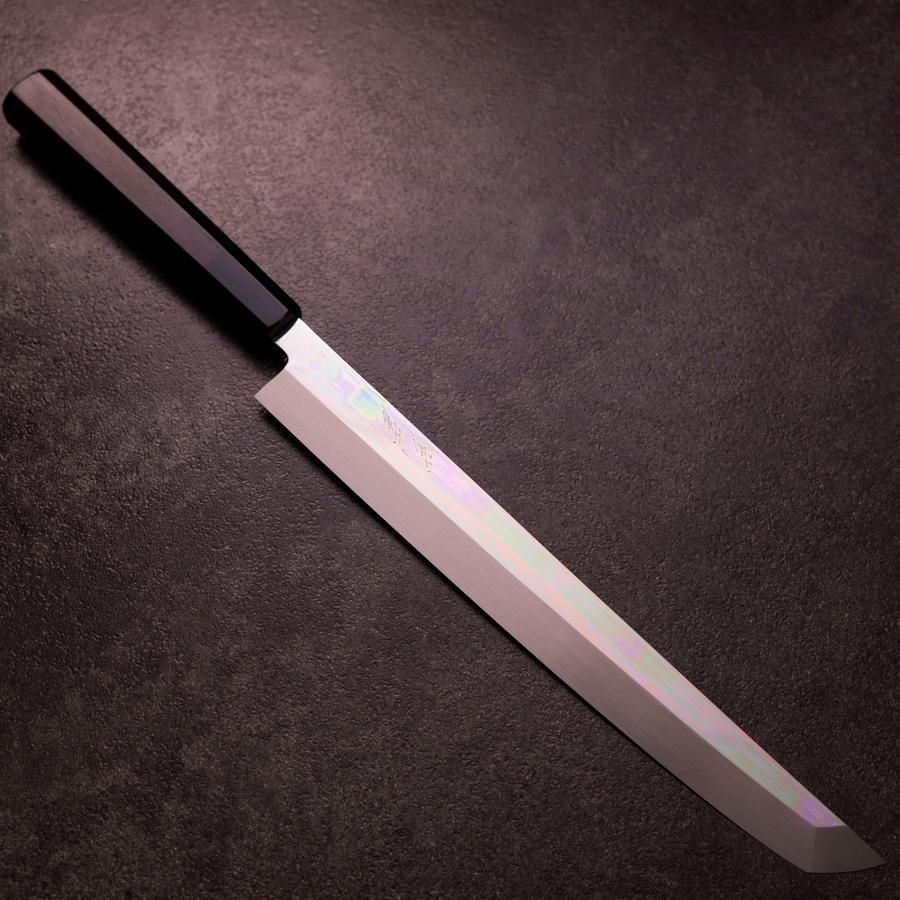 Sakimaru Takohiki White Steel #2 Honyaki Lune-Fuji Eau 270 mm Manche en Buffle et Ébène avec Saya en Magnolia-[Musashi]-[Couteaux de cuisine japonais]