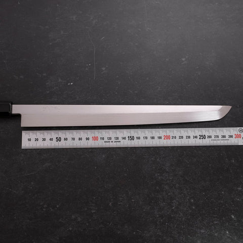Sakimaru Takohiki White Steel #2 Honyaki Manche en Buffle et Ébène 300mm-[Musashi]-[Couteaux de cuisine japonais]