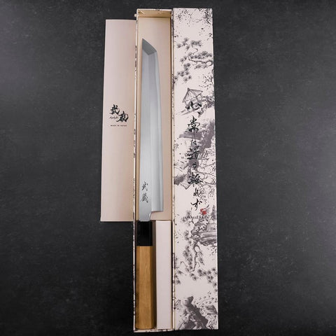 Sakimaru Takohiki White Steel #2 Kasumi Manche en Buffle et Bois de Teck 270mm-[Musashi]-[Couteaux de cuisine japonais]