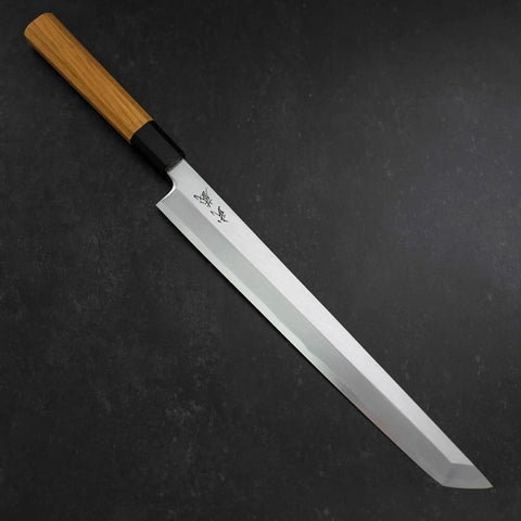 Sakimaru Takohiki White Steel #2 Kasumi Manche en Buffle et Bois de Teck 300mm-[Musashi]-[Couteaux de cuisine japonais]