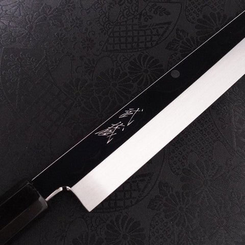 Sakimaru Takohiki White Steel #2 Lune-Fuji Eau Honyaki Manche en Buffle et Ébène 270mm-[Musashi]-[Couteaux de cuisine japonais]