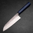 Santoku 440C Nashiji Damas Manche Urushi Bleu 165mm-[Musashi]-[Couteaux de cuisine japonais]