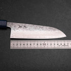 Santoku 440C Nashiji Damas Manche Urushi Bleu 165mm-[Musashi]-[Couteaux de cuisine japonais]