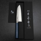 Santoku 440C Nashiji Damas Manche Urushi Bleu 165mm-[Musashi]-[Couteaux de cuisine japonais]