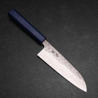 Santoku 440C Nashiji Damas Manche Urushi Bleu 165mm-[Musashi]-[Couteaux de cuisine japonais]