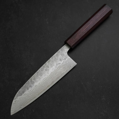 Santoku 440C Nashiji Damas Manche Urushi Violet 165mm-[Musashi]-[Couteaux de cuisine japonais]