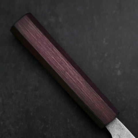 Santoku 440C Nashiji Damas Manche Urushi Violet 165mm-[Musashi]-[Couteaux de cuisine japonais]