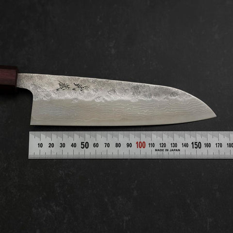 Santoku 440C Nashiji Damas Manche Urushi Violet 165mm-[Musashi]-[Couteaux de cuisine japonais]