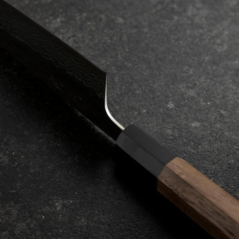 Santoku 440C Nashiji Damas Manche en Buffle et Noyer 165mm-[Musashi]-[Couteaux de cuisine japonais]