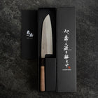 Santoku 440C Nashiji Damas Manche en Buffle et Noyer 165mm-[Musashi]-[Couteaux de cuisine japonais]