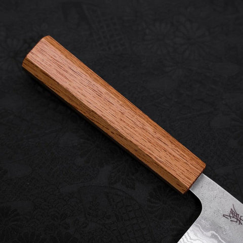 Santoku 440C Nashiji Damas Manche en Chêne 165mm-[Musashi]-[Couteaux de cuisine japonais]