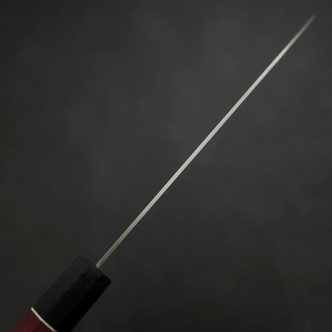 Santoku AUS-10 Damas Manche en Cerisier Rouge 170mm-[Musashi]-[Couteaux de cuisine japonais]