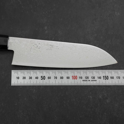 Santoku AUS-10 Damas Manche en Cerisier Rouge 170mm-[Musashi]-[Couteaux de cuisine japonais]
