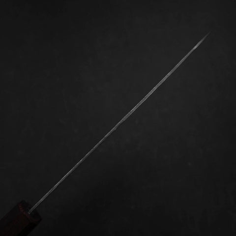 Santoku AUS-10 Miroir Tsuchime Damas Manche Urushi Pourpre 165mm-[Musashi]-[Couteaux de cuisine japonais]