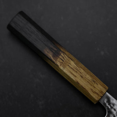Santoku AUS-10 Miroir Tsuchime Damas Manche Yaki Urushi 165mm-[Musashi]-[Couteaux de cuisine japonais]