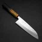 Santoku AUS-10 Miroir Tsuchime Damas Manche Yaki Urushi 165mm-[Musashi]-[Couteaux de cuisine japonais]