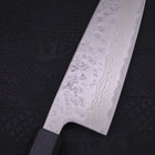Santoku AUS-10 Nashiji Damas Manche Urushi Bleu Sombre 165mm-[Musashi]-[Couteaux de cuisine japonais]