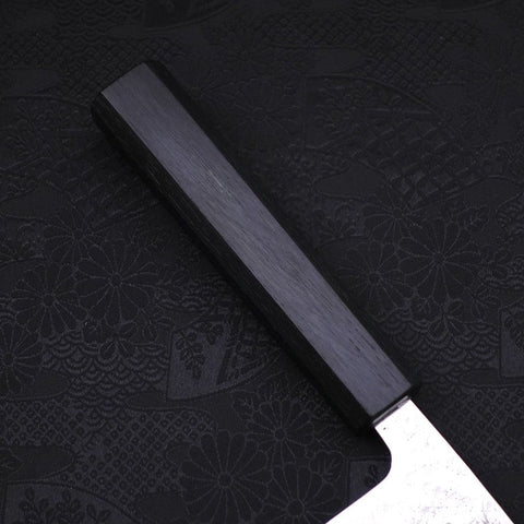 Santoku AUS-10 Nashiji Damas Manche Urushi Bleu Sombre 165mm-[Musashi]-[Couteaux de cuisine japonais]