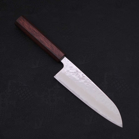 Santoku AUS-10 Nashiji Damas Manche Urushi Violet 165mm-[Musashi]-[Couteaux de cuisine japonais]