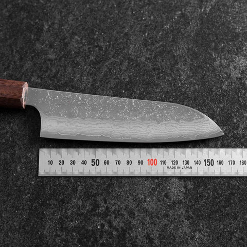 Santoku AUS-10 Nashiji Damas Manche en Bois de Wengé 165mm-[Musashi]-[Couteaux de cuisine japonais]