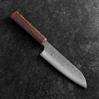 Santoku AUS-10 Nashiji Damas Manche en Bois de Wengé 165mm-[Musashi]-[Couteaux de cuisine japonais]